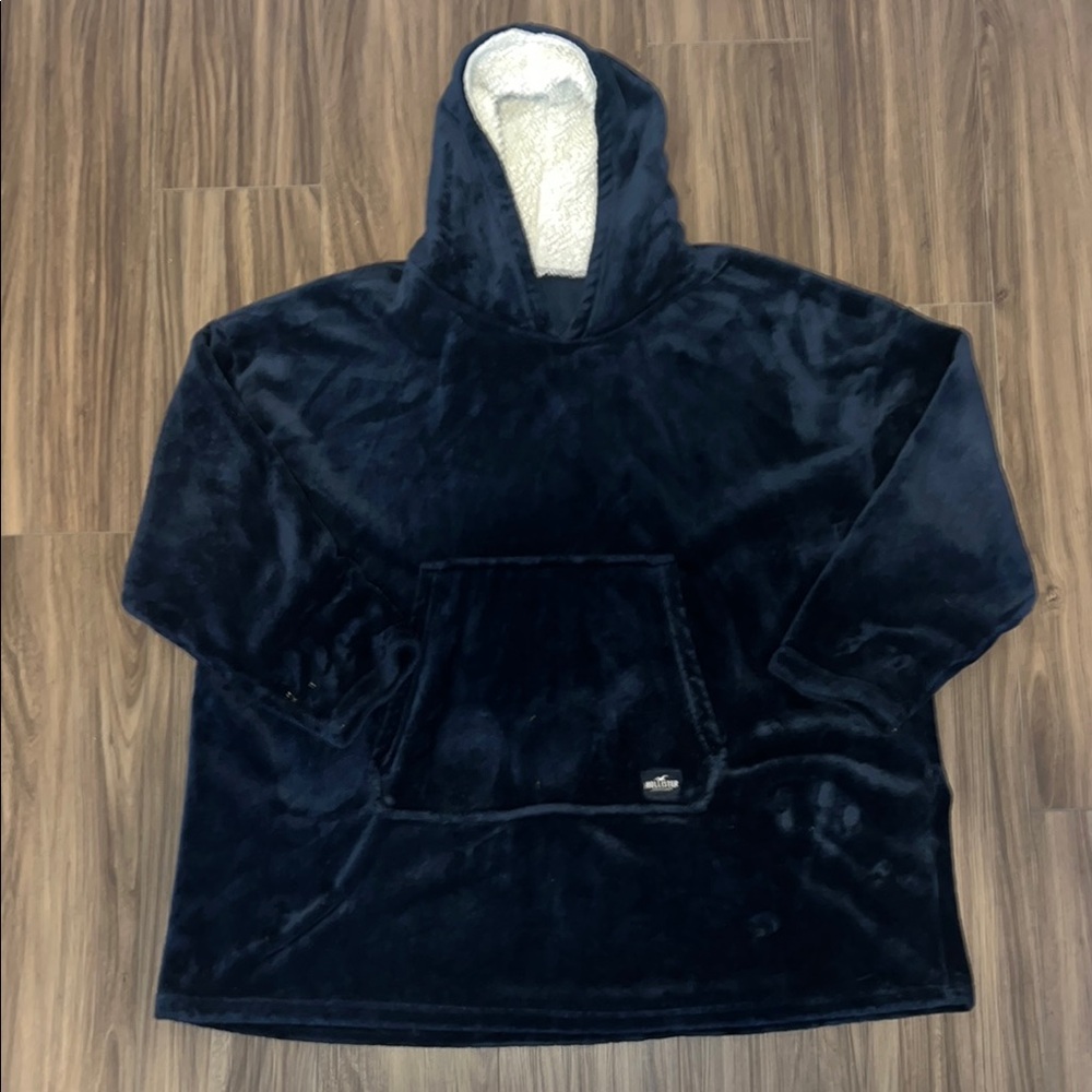 Hollister Navy Hooded Blanket Hoodie Unisex